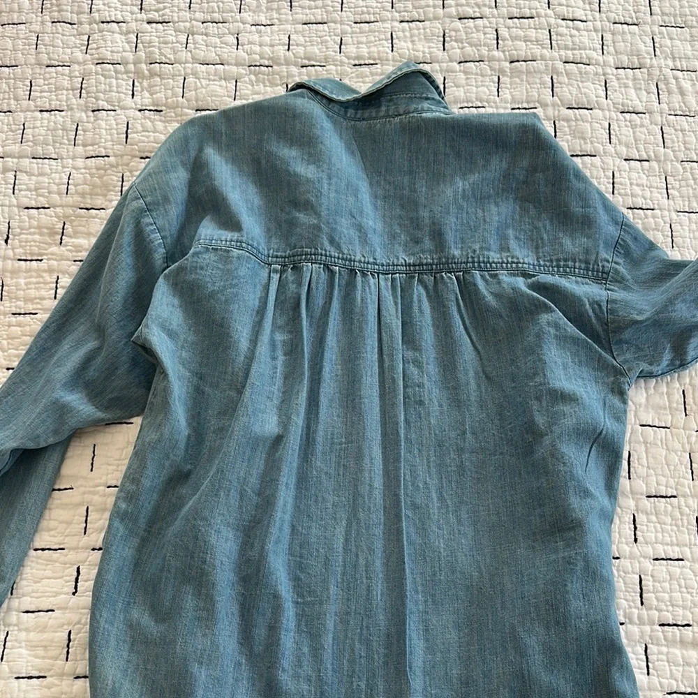 Anthro Embellished Denim Shirt - Picture 4 of 6